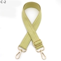 Detail of adjustable woven chevron strap with premium golden metal lobster clasps - Herringbone (C-2) / Silver Clasp / Neon Yellow