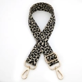 Correa ancha ajustable para bolso con estampado de leopardo y ganchos metálicos dorados - Hebilla Dorada / Leopardo Caqui Hilo Dorado