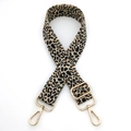 Correa ancha ajustable con estampado de leopardo y ganchos de metal dorado - Hebilla Dorada / Leopardo Negro Caqui