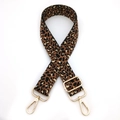 Correa ajustable para bolso con estampado de leopardo y mosquetones de metal dorado - Hebilla Dorada / Leopardo Negro Marrón