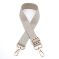 Adjustable beige and silver woven herringbone bag strap with gold metal lobster clasps - Beige Chevron Pattern (Style 8)