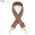 Macro detail of red and white chevron woven strap with adjustable gold lobster clasp - Herringbone (C-15) / Silver Clasp / Burgundy