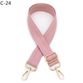 Pink and beige herringbone woven bag strap with golden lobster clasps and metal buckle - Herringbone (C-24) / Silver Clasp / Peach Pink