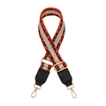 Adjustable leopard print bag strap with gold sequins and metal lobster clasps - No.8 Orange Red