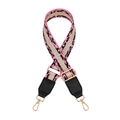 Pink leopard print adjustable shoulder strap with gold glitter and black leather accents - No.7 Rose Pink