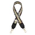 Close-up of leopard pattern bag strap with gold glitter stripe and metal lobster clasp - No.5 Grey