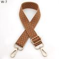 Detail of bohemian chevron woven strap with premium light gold lobster clasps and buckles - Silver Clasp / Orange Matcha Green (W-7)