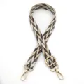 Close-up of style 9 brown leaf chevron woven strap with golden lobster clasps - No.9 Khaki Dark Khaki