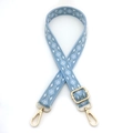 Tracolla regolabile azzurra con motivo etnico e ganci in metallo dorato lucido - Chiusura in Argento / Azzurro