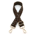 Tracolla regolabile con stampa leopardata, trama jacquard e moschettoni in metallo dorato - Fibbia Oro / Stampa Leopardata Beige Nero