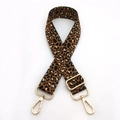 Tracolla regolabile con stampa leopardata e ganci in metallo dorato per borse a spalla - Fibbia Oro / Leopardo Nero Marrone