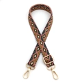 Adjustable wide guitar style bag strap with colorful geometric diamond woven pattern - No.8 Pink Green