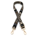 Dettaglio della tracolla intrecciata regolabile con ganci in metallo dorato e trama - Chiusura in Argento / N. 4 Nero Grigio Scuro