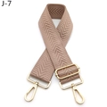 Close-up of brown herringbone shoulder strap with adjustable golden metal buckle and hooks - Flesh Pink