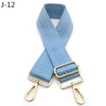 Detail of light blue chevron pattern strap with gold metal lobster clasps and hardware - Light Blue