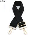 Detail of black chevron woven nylon replacement strap with gold lobster clasps and buckles - Black