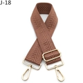 Detail of brown chevron pattern bag strap with adjustable gold metal lobster clasps - Rouge Pink
