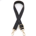 Dettaglio della tracolla a trama geometrica con accenti arancioni e ganci in oro - No.10 Grigio Scuro Piccolo Motivo V