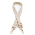 Dettaglio tracolla intrecciata regolabile crema e grigia con moschettoni in metallo dorato - No.12 Beige Grande Motivo V