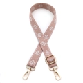 Tracolla regolabile in jacquard con motivi ad ancora bianchi e hardware in metallo dorato - Chiusura in Argento / N. 8 Rosa