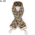 Detail of adjustable khaki and dark green chevron strap with gold metal lobster clasps - Khaki Green (A-19)