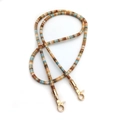 Colorful woven shoulder strap with gold metal lobster clasps for bags and phone cases - 80 cm / Khaki (Gold Buckle)