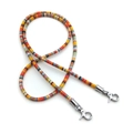 Bohemian style colorful woven bag strap with silver metal lobster clasps for bags and phones - 80 cm / Orange Yellow (Silver Buckle)