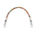 Ethnic style colorful braided phone strap with silver metal swivel spring clasps - 35 cm / Orange With Silver Buckle