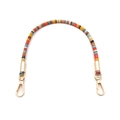 Ethnic woven phone strap with bohemian patterns and premium gold metal lobster clasps - 35 cm / Orange With Gold Buckle