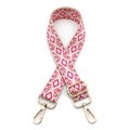 Tracolla regolabile da 3,8mm con motivo geometrico a rombi e moschettoni in metallo dorato - Chiusura in Argento / N. 8 Beige Rosa Profondo