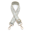 Tracolla regolabile con motivo a rombi in verde salvia e beige con ganci dorati - Chiusura in Argento / N. 5 Beige Verde Matcha