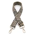 Adjustable woven shoulder strap with retro taupe wave pattern and gold metal hooks - No.2 Dark Gray Deep Khaki