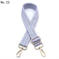 Adjustable lavender woven shoulder strap with silver herringbone pattern and gold clips - Light Blue No. 23