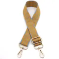 Détail de bandoulière réglable avec motif damier jaune et mousquetons dorés - Fermoir en Argent / Gris Jaune