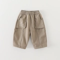 Toddler boys khaki cotton cargo pants with elastic waist and cute animal pocket print - Green Pants Only (Without Jacket and Undershirt) / 73cm