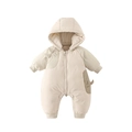 Combinaison à capuche en duvet de canard pour bébé blanc cassé avec motif de dinosaure - 66 / Beige