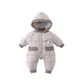 Combinaison hiver bébé en gris clair avec duvet de canard chaud et joli écusson de chiot - 66CM / Gris