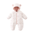 Tuta invernale neonata con motivi di coniglietti e cappuccio con orecchie da orso - 66CM / Rosa