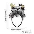 Black and silver Happy New Year headband with gold hat and glitter letter decorations - New Year Headband / Top Hat Happy New Year