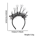 Silver star party headband decoration with measurement dimensions and weight for 2026 party - New Year Headband / Silver Star Style