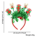 Diadema navideña de reno con caja de regalo roja y espumillón verde, 24,1cm de alto y 20g - Estilo Caja de Regalo Alce
