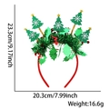 Serre-tête de Noël avec sapins verts brillants et perles rouges, 23,3 cm par 20,3 cm - Style 5 Arbres de Noël