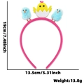 Cerchietto di Pasqua con pulcino giallo e pompon blu su base intrecciata rosa - Pulcino Blu Pulcino nel Guscio