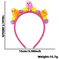 Diadema de Pascua con pollitos y pompones rosas y amarillos para decoración de fiestas infantiles - Diadema / Pollito Naranja y Morado Huevo Morado y Amarillo