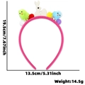 Diadema de Pascua de felpa rosa con pollitos de colores y conejo, altura de 19,5 cm - Diadema / Pollito Verde y Azul y Conejo