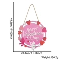 Rosafarbener Happy Valentine's Day Holz-Wandschild mit Herzmotiven und Juteseil - Cupido Engel Herz Rundes Schild