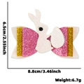 Glitterende Paashaas haarspeld met wit konijn en roze pailletten voor paasdecoratie - Ei Konijn Roze Goud Strikje Stijl