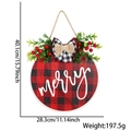 Letrero navideño de madera a cuadros rojos y negros con detalles de pino verde - Tablero de 28cm / Red & Black Plaid Merry