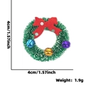 Mini ghirlanda di Natale da 4cm con fiocco rosso e campanelli per addobbi festivi - Stile Fiocco con Campanello / 4cm / verde chiaro