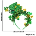 Grüner St. Patrick's Day Haarreif mit Mini-Zylinder und Kleeblatt-Deko, Größe 23x23,5cm - Einheitsgröße / Kleeblatt Hut Lametta Stirnband